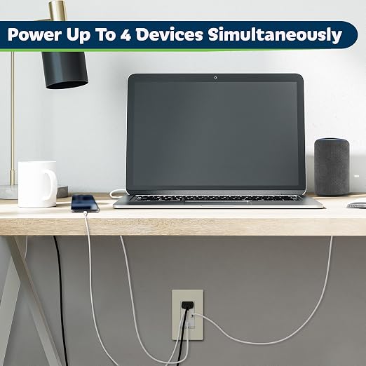 TOPGREENER 2-Port USB Outlet, Type C USB Wall Outlet, 15 Amp TR Receptacle Plug, Charging Power Outlet with USB Ports, Wall Plate Included, TU21536AC-LA-2PCS, Light Almond, 2 Pack
