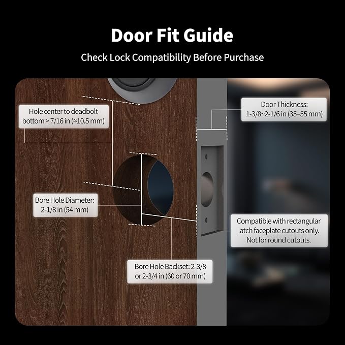 Aqara Smart Lock U300 Upgraded Version, Fingerprint Keyless Entry Door Lock with Handle, Matter Over Thread, Apple Home Keys, Touchscreen Keypad, Smart Lever Lock Supports Homekit Alexa Google, Black