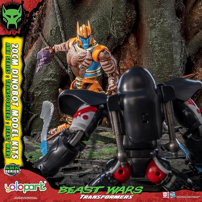 YOLOPARK Transformers Beast Wars Dinobot Action Figure,AMK Series 7.87 Inch Highly Articulated Transformer Toys with Eye Effect & Spinning Sword,No Converting
