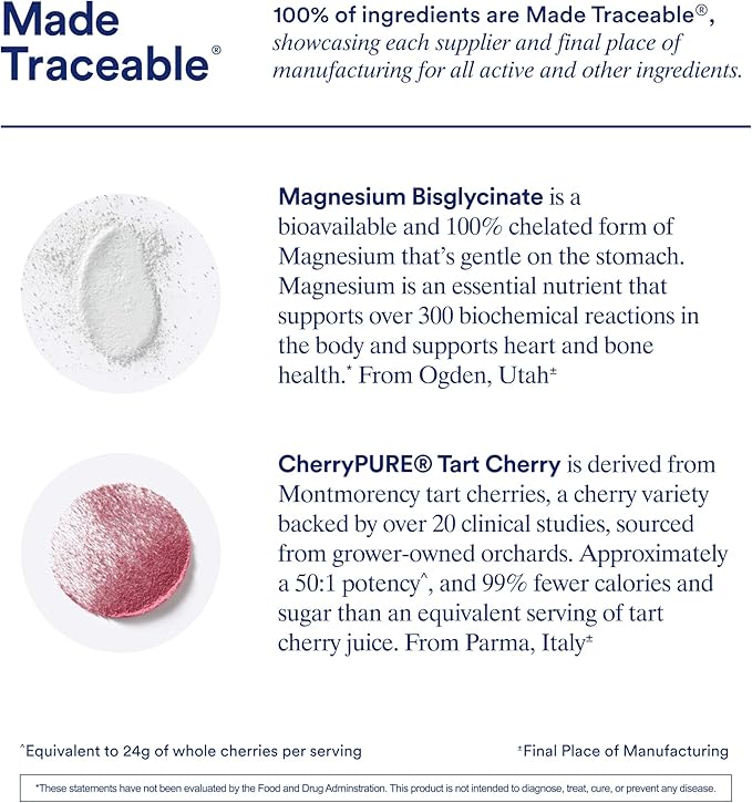 Ritual Magnesium+ Complément alimentaire en poudre | Cerise acidulée et bisglycinate de magnésium doux pour l'estomac, 2-en-1, fondé sur la science | Conçu pour la relaxation mentale et musculaire | Favorise le sommeil et le calme | 30 portions