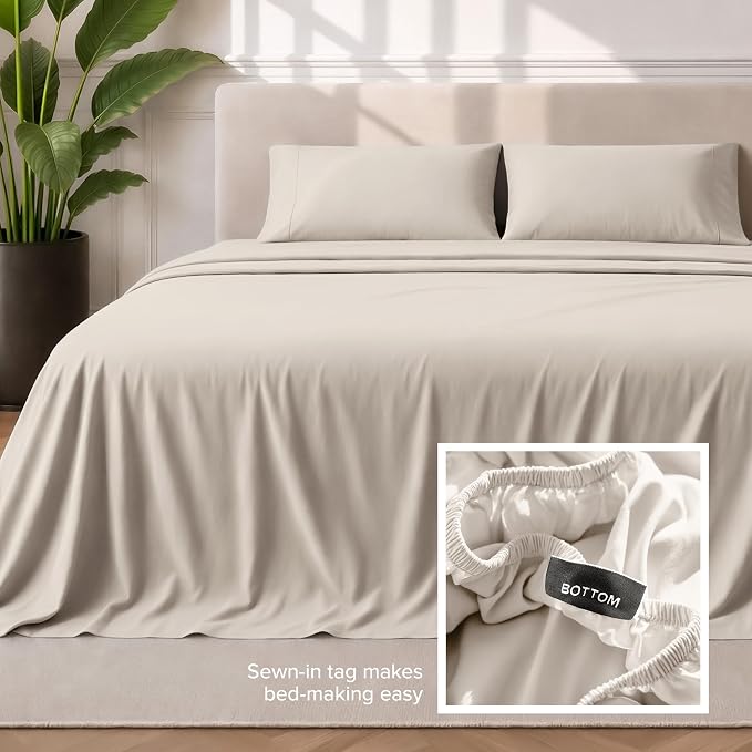 Bare Home Full Sheet Set - 1800 Ultra-Soft Microfiber Full Bed Sheets - Double Brushed - Deep Pockets - Easy Fit - 4 Piece Set - Bedding Sheets & Pillowcases (Full, Wheat)
