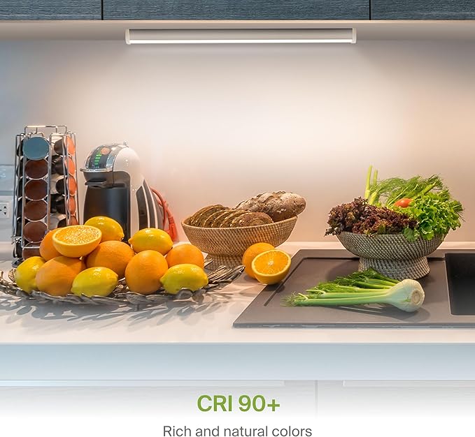 ASD Swivel LED Under Cabinet Lighting Plug in or Hardwired 18 Inch, Dimmable Under Cabinet Lights with High/Low/Off Switch, 3CCT 2700K-4000K, Linkable Under Counter Lights for Kitchen, White, ETL