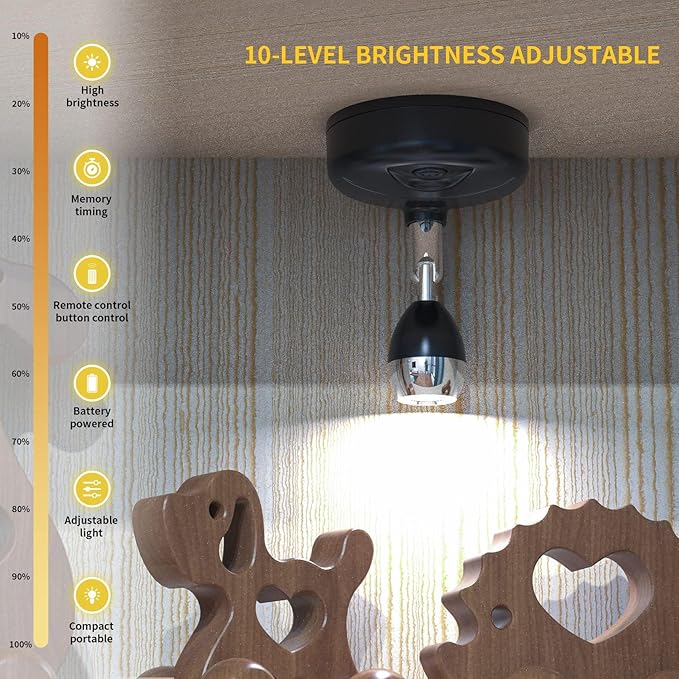 Wireless LED Spot Light Indoor Color Changing Battery Operated Picture Light Stick On Anywhere with Dimmer & Timer 60 Lumens 13 RGB Colour for Home Decor, Displaying Artwork, Dartboard