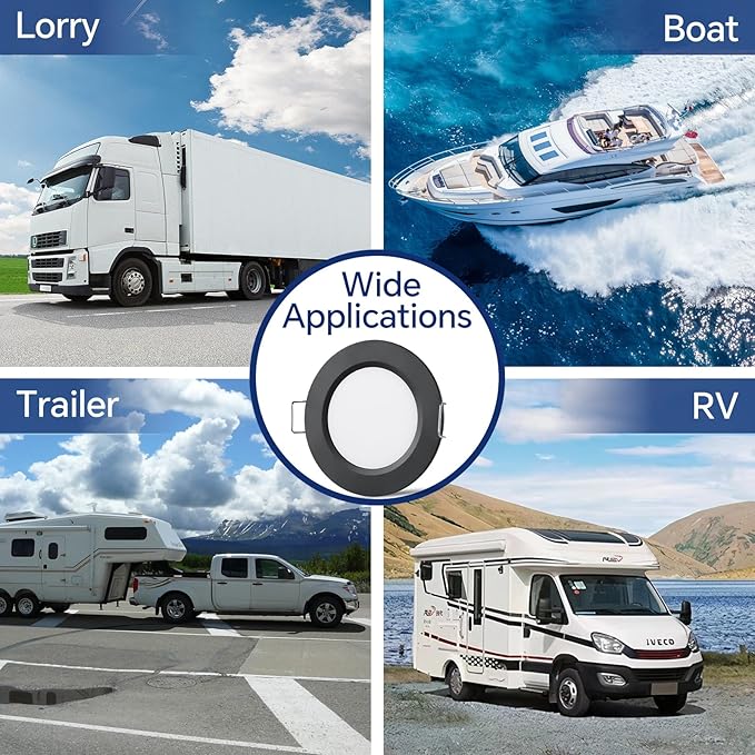 8 Pack 12 Volt LED Puck Light RV Recessed Mount Ceiling Light 2.75” 12V Down Light for Camper Van Truck Boat Interior Ceiling Kitchen Cabinet Lighting CRI 93 (Black/Warm White)