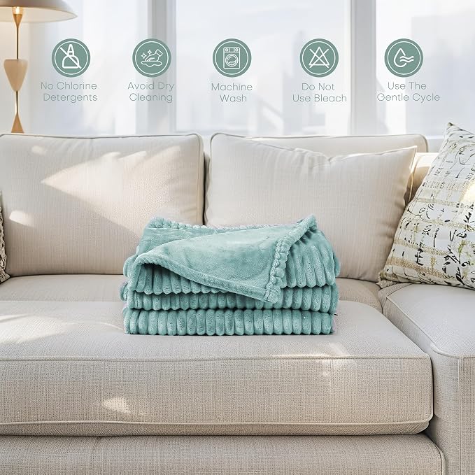 Electric Heated Blanket Twin Size 62"x84" with Cozy Flannel, 9 Heat Settings & 1-10 Hours Auto Off, Soft & Cozy Warming Throw for Home, Office, or Bed, Machine Washable, Bean Green