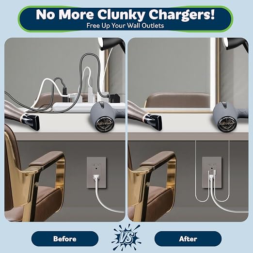 TOPGREENER 2-Port USB Outlet, 4.2A Type A & Type C USB Wall Outlet, 20 Amp Tamper-Resistant USB Outlets Receptacles, Wall Plate Included, UL Listed, TU22036AC-NKWSI-2PCS, Nickel, 2Pack