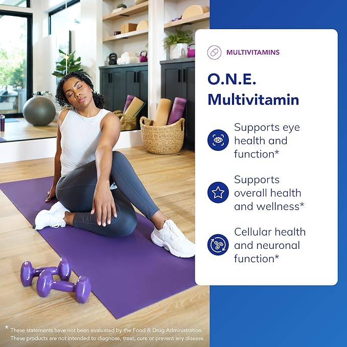 Pure Encapsulations O.N.E. Multivitamin - Multivitamine quotidienne avec complexe antioxydant Metafolin, CoQ10 et Lutéine pour soutenir la vision, la fonction cognitive et la santé cellulaire* - 60 gélules