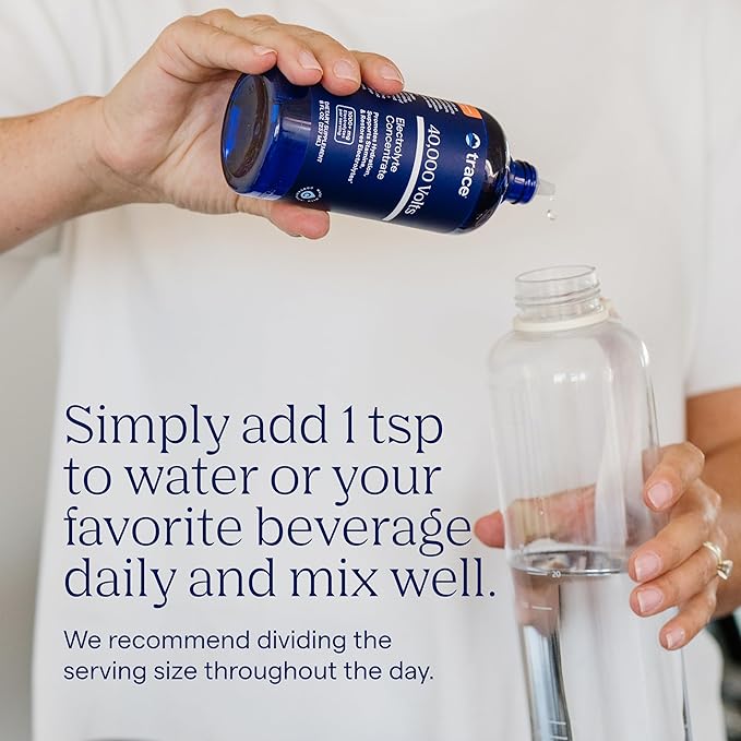 Trace Minerals D3+K2 ionique et concentré liquide de multivitamine et d'électrolytes 40 000 Volts – Soutient la santé des os, du cœur et du système immunitaire, l'hydratation, l'énergie, les muscles et l'endurance – Formule minérale ionique naturelle