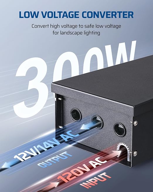 DEWENWILS 300W Low Voltage Landscape Transformer WiFi with 3 Zones, Outdoor Landscape Lighting Transformer, 120V AC to 12/14V AC, Compatible with Alexa & Google Assistant, FCC Listed