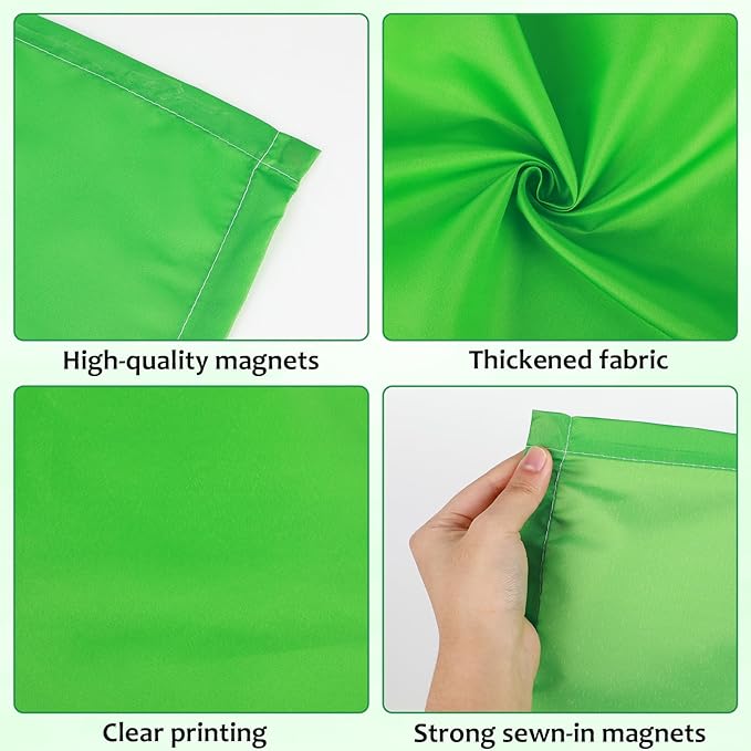QOUBAI 12PCS Fluorescent Light Covers, 4x2 Feet Magnetic Light Cover Fluorescent Lights Shade Panel Positive Inspirational Ceiling Lights Filters for Office Classroom Home Drop Ceiling Green
