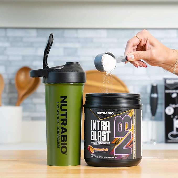 NutraBio Intra Blast Bcaa Powder Amino Acid Supplement, Electrolyte & Hydration Blend, Intra, Pre Workout & Muscle Recovery, 20g Eaa Amino Acids Powder, 5g Glutamine- Passion Fruit, 30 Serving