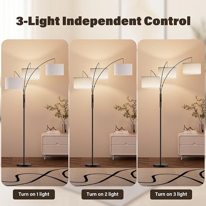 SIBRILLE Upgraded 36W Floor Lamps for Living Room - Super Bright Dimmable Tree Floor Lamp with Remote & Touch Control, Tall Lamp for Living Room Corner, Bedroom, Office