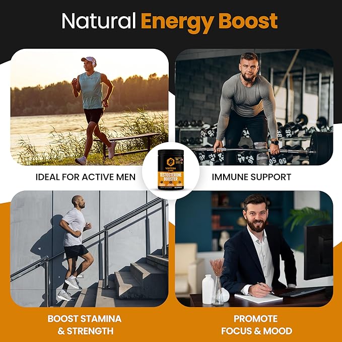 Testosterone Booster for Men, High Potency - Tongkat Ali, Maca, Turkesterone - Stamina & Endurance Testosterone Supplement for Men (90 Capsules)