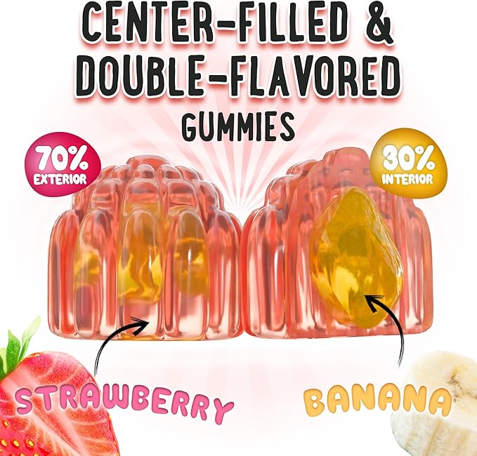 Center-Filled Vitamin D3 K2 & Calcium Gummies - Supplement for Healthy Teeth, Bone & Energy - 5000 IU D3, 120 mcg K2(MK-7), 120 mg CA - Vegan & Non-GMO - 120 Count