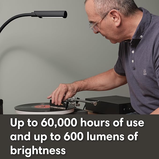 Reliable UberLight Flex 3200TL Task Light – LED Portable Desk Light with Clamp, USB Connection, 26.5” Flexible Gooseneck, 270° Rotational Head, 9 Light Settings, and up to 60,000 Hours of Use (Black)
