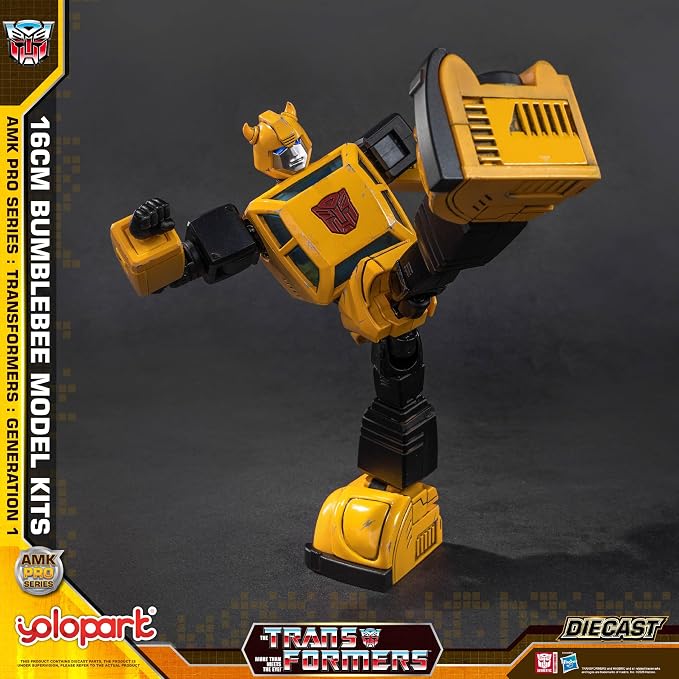 YOLOPARK Transformers G1 Bumblebee Action Figure-Diecast Version,AMK PRO Series 6.3 Inch Highly Articulated Transformer Toys for Ages 15 and Up,Non-Converting Bumblebee Model Kit