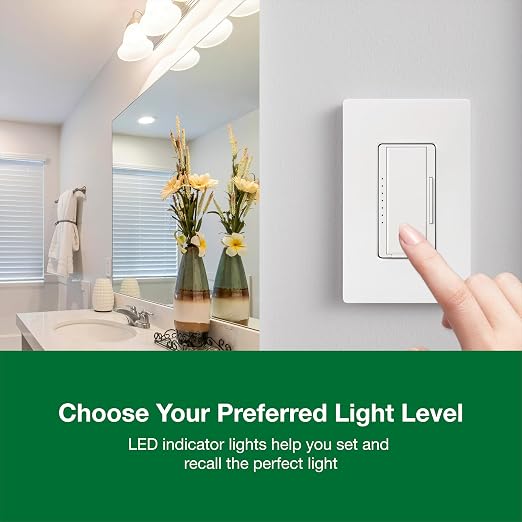 Lutron Maestro LED+ Dimmer Switch for Dimmable LED, Halogen and Incandescent Bulbs, 150W/Single-Pole or Multi-Location, MACL-153M-WH, White (6-Pack)
