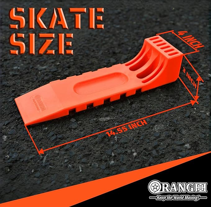 ORANGEE® 4 Pack Interlocking Tire Skate for Tow Truck, Rollback Wrecker Truck Neon Orange Color