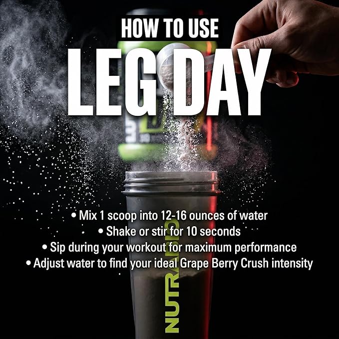 NutraBio Leg Day Intra Workout Powder – Advanced Carb Supplement with Cluster Dextrin & Electrolytes – Carb Powder with EAAs/BCAAs – Cyclic Dextrin for Performance – Grape Berry, 20 Servings