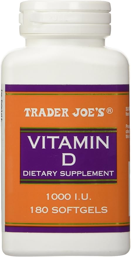 Trader Joe's Vitamine D3 1000iu, 180 gélules molles