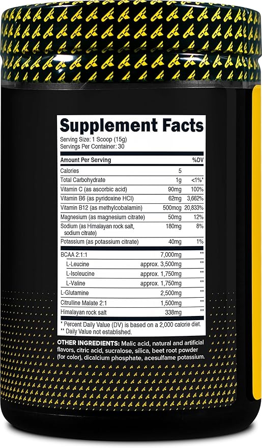 Primaforce BCAA Powder (Watermelon) - 7000MG 2:1:1 BCAAs, 30 Servings, Post-Workout Recovery Drink with Amino Acids and Real Salt for Men & Women