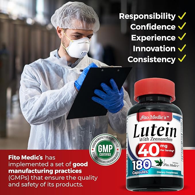 FITO MEDIC'S Lab Lutein Supplement with Zeaxanthin, 180 Capsules, Botanical Formula