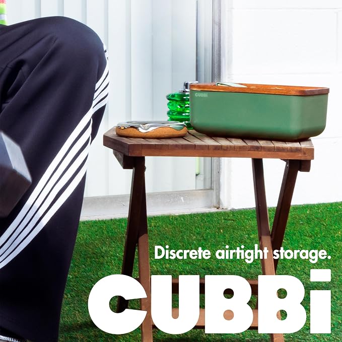 Cubbi - Airtight Box with Tray - Silicone Seals - 100% Air-Tight Storage Box with Accessories – Green