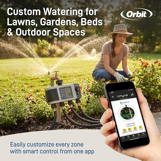Orbit 24637 B-hyve XD 2-Port Smart Hose Watering Timer with Wi-Fi Hub