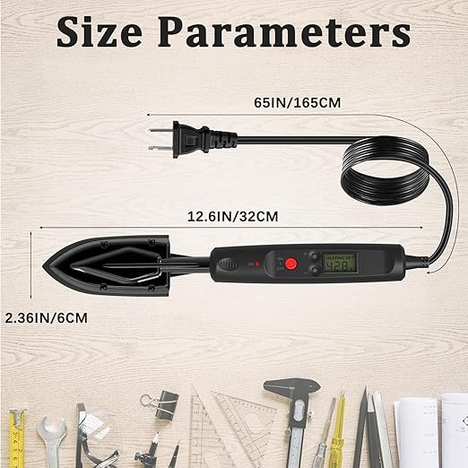 Edge Bandling Iron with LCD Display,Adjustable 212-428F (100-220C),Metal Stand,98 in Power Cord,3 Replaceable Socks,Precision Control Sealing Iron for Furniture Edges & Models