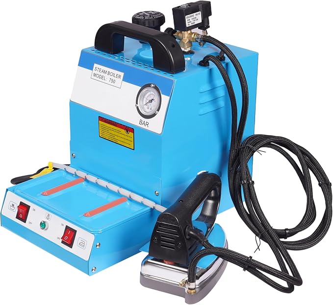 Laundry Boiler Steamer Iron, 1600W Commercial Curtain Electric Iron with Boiler, Steam Quantity & Temp Adjustable Countertop Ironing Station, for Laundry, Tailor Shop, Clothing Store