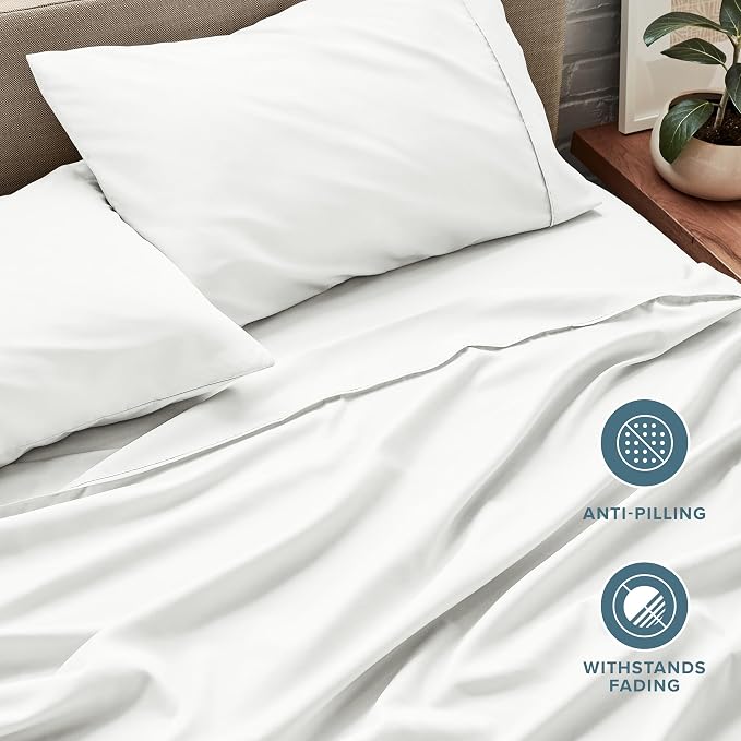 Bare Home King Sheet Set - 1800 Ultra-Soft Microfiber King Bed Sheets - Double Brushed - Deep Pockets - Easy Fit - 4 Piece Set - Bedding Sheets & Pillowcases (King, Cream)