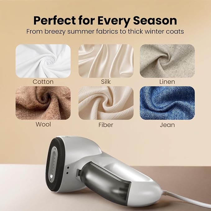 Neakasa Magic 1 Vacuum Steamer for Clothes, Handheld Travel Garment Steamer, 2300Pa Suction for Fabric Grip, Featuring Exclusive AirIron Technology (for 110-120V Use)