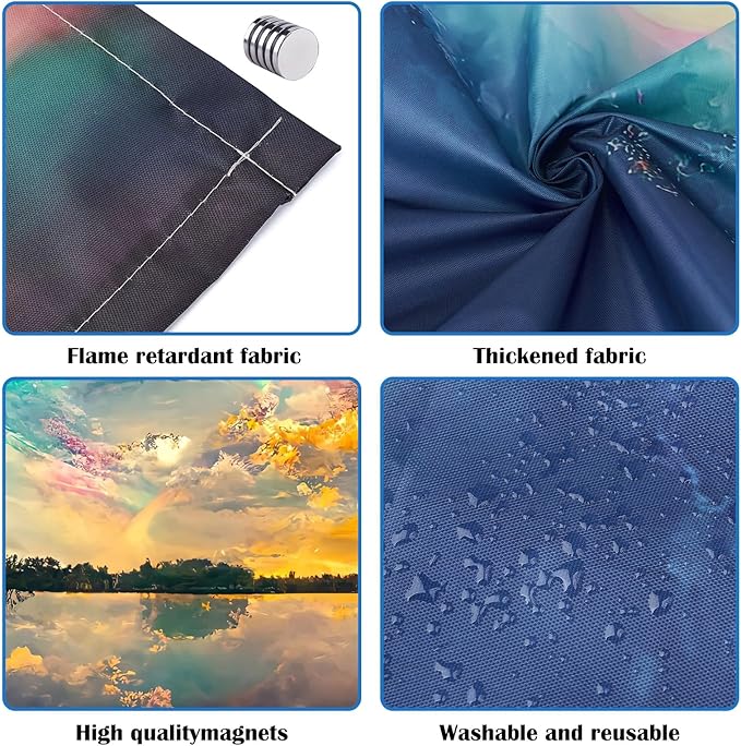 ANGSYLTH 8 Pcs Fluorescent Light Covers - 4 x 2 Feet Covers for Ceiling Lights, 8 x 10 Magnetic Light Filters for Classroom, Office, Hospitals (Auspiciousness Clouds)