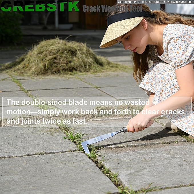 GREBSTK Crack Weeder Crevice Weeding Tool Stainless Steel Manual Weeder Gardening Tool