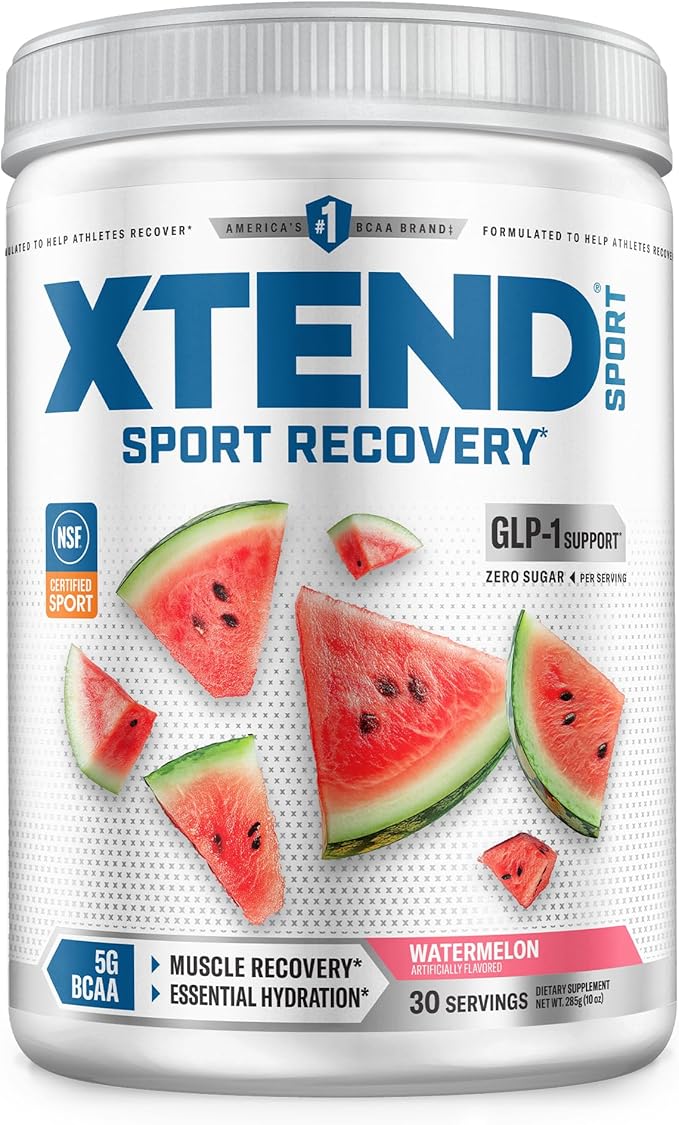 Xtend Sport BCAA Powder Watermelon - Electrolyte Powder for Recovery & Hydration with Amino Acids - 30 Servings
