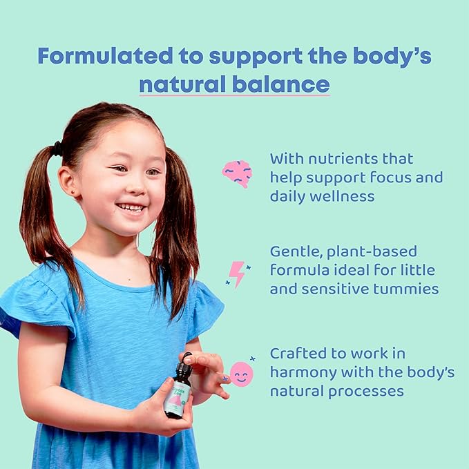 JoySpring DetoxZee Gouttes de zéolite pour enfants – Complément minéral de clinoptilolite avec vitamine D3 et cyanocobalamine B12 – Vitamines liquides pour enfants, saveur de baies douces, fabriqué aux États-Unis, 30 portions