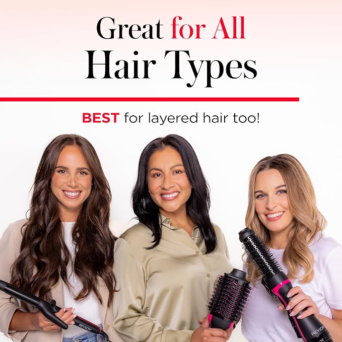REVLON -Step Hair Dryer and Styler - Root Booster Round Brush for Styling, Dryer Brush for Fast and Easy Salon-Quality Blowout, More Shine-and Less Frizz (1-1/2 in) (Pack of 3)
