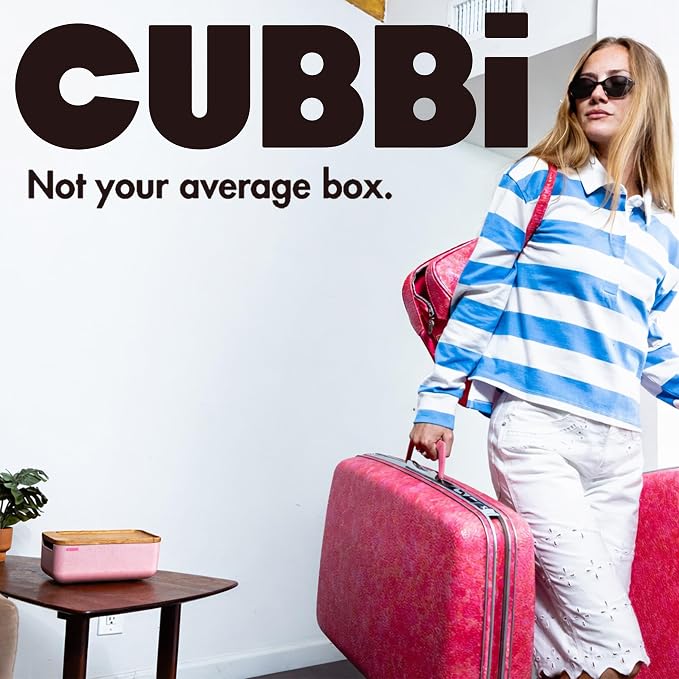 Cubbi - Airtight Box with Tray - Silicone Seals - 100% Air-Tight Storage Box with Accessories – Pink