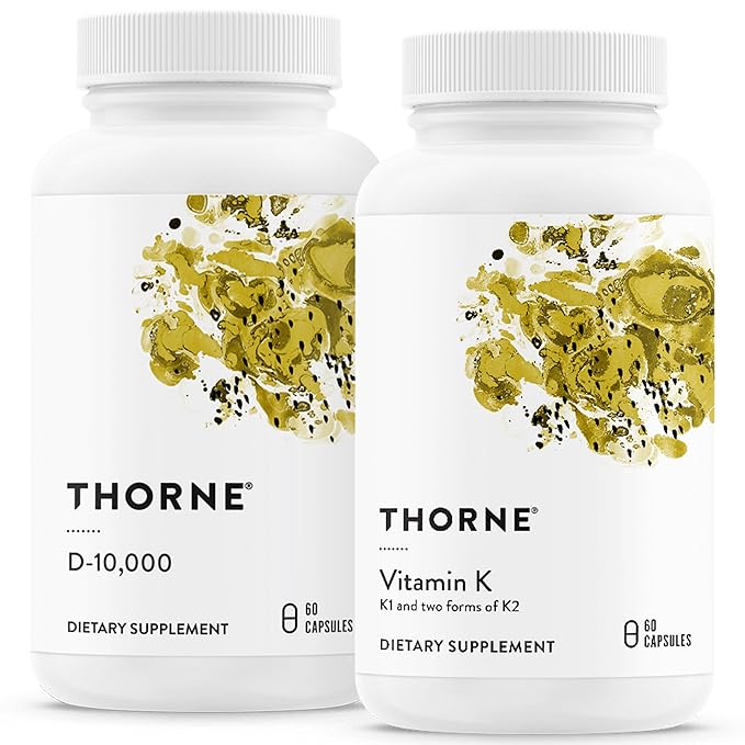 THORNE - 骨の健康バンドル - ビタミンD3＆ビタミンK - 骨、歯、筋肉、心臓血管、免疫機能の健康をサポート - 30～60回分