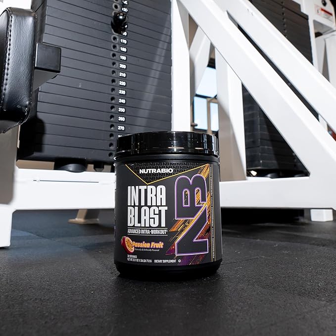 NutraBio Intra Blast Bcaa Powder Amino Acid Supplement, Electrolyte & Hydration Blend, Intra, Pre Workout & Muscle Recovery, 20g Eaa Amino Acids Powder, 5g Glutamine- Passion Fruit, 30 Serving