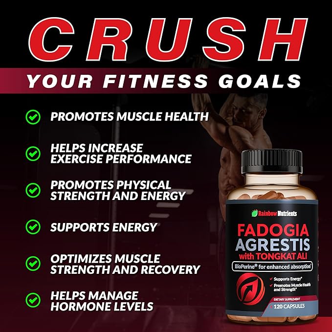 Fadogia Agrestis with Tongkat Ali + BioPerine® [Max Absorption + 2010 mg's] - Supports Stamina, Strength, Focus, Muscle Health & Recovery, Drive & Performance - Non-GMO & Made in USA - 120 V Capsules