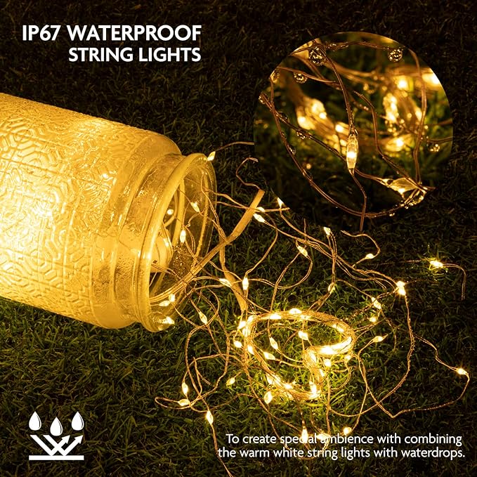 12 Pack Fairy Lights Battery Operated String Lights, 7ft 20 Led Fairy String Lights, Waterproof Copper Wire Firefly Starry String Light for DIY Wedding Party Bedroom Christmas (Warm White)