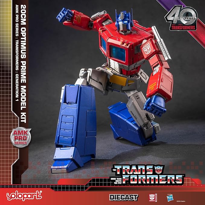YOLOPARK Transformers Toys Optimus Prime, 7.87 Inch Transformers G1 Optimus Prime with Upgraded Weaponry,Highly Articulated Collectible Transformers Action Figure for Ages 15 and Up,No Converting