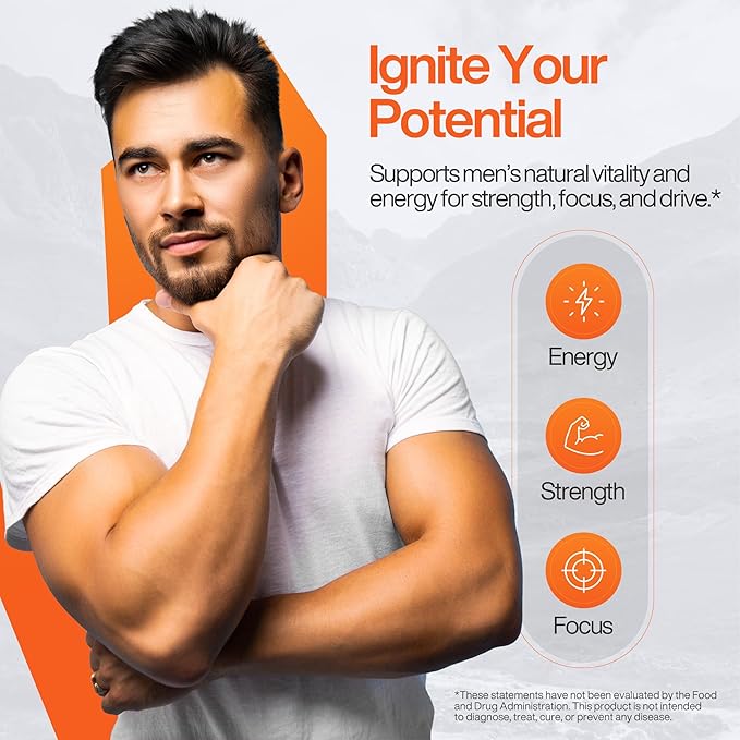 Testosterone Booster Supplement - Male Enhancing Performance Pills for Men - Fast Acting Blood Flow, Size Enlargement, Enhanced Drive, Vigor, Strength, Endurance, Muscle Growth - 90 Capsules