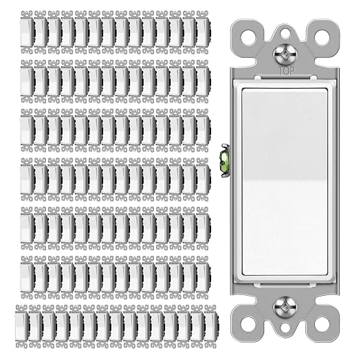 CML 100 Pack 3-Way Decorator Light Switch, Single Pole or Three Way, 15A 120/277V, On/Off Rocker Paddle Wall Switch, Residential and Commercial Grade, UL Listed, Matte White