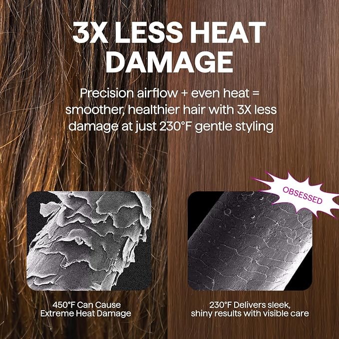 Blow Dryer Brush Set, Wavytalk Air Sculpt 5-in-1 Hot Air Brush Set, Multi Hair Styler for Salon Blowouts, Smooth Curls, Volumizing and Straightening, Sleek and Less Frizz, Pink