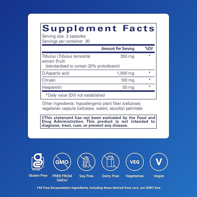 Pure Encapsulations Tribulus Formula | Hypoallergenic Supplement to Support Testosterone Balance* | 90 Capsules