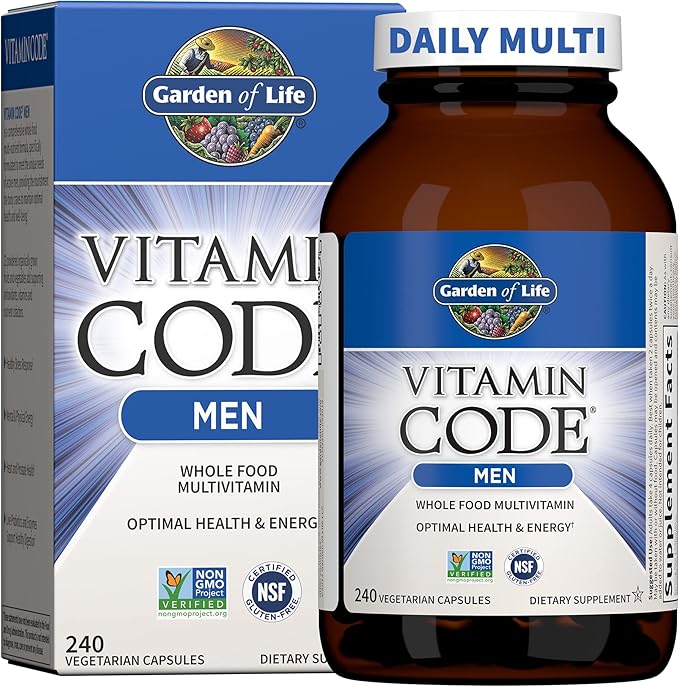 Garden of Life Vitamin Code®, Whole Food Multivitamin for Men, 240 Vegetarian Capsules