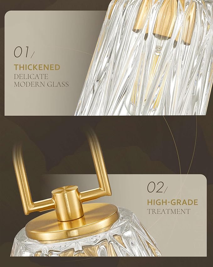 FEMILA 3 Pack Gold Pendant Light, 5" Modern Chandeliers for Dining Room Kitchen Hotel, E26 Base, 4FH83MIL-3PK BG