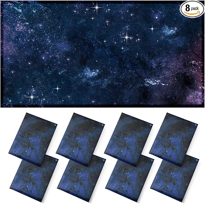 ANGSYLTH 8 Pcs Fluorescent Light Covers - 4 x 2 Feet Covers for Ceiling Lights, 8 x 10 Magnetic Light Filters for Classroom, Office, Hospitals (Starry Sky)